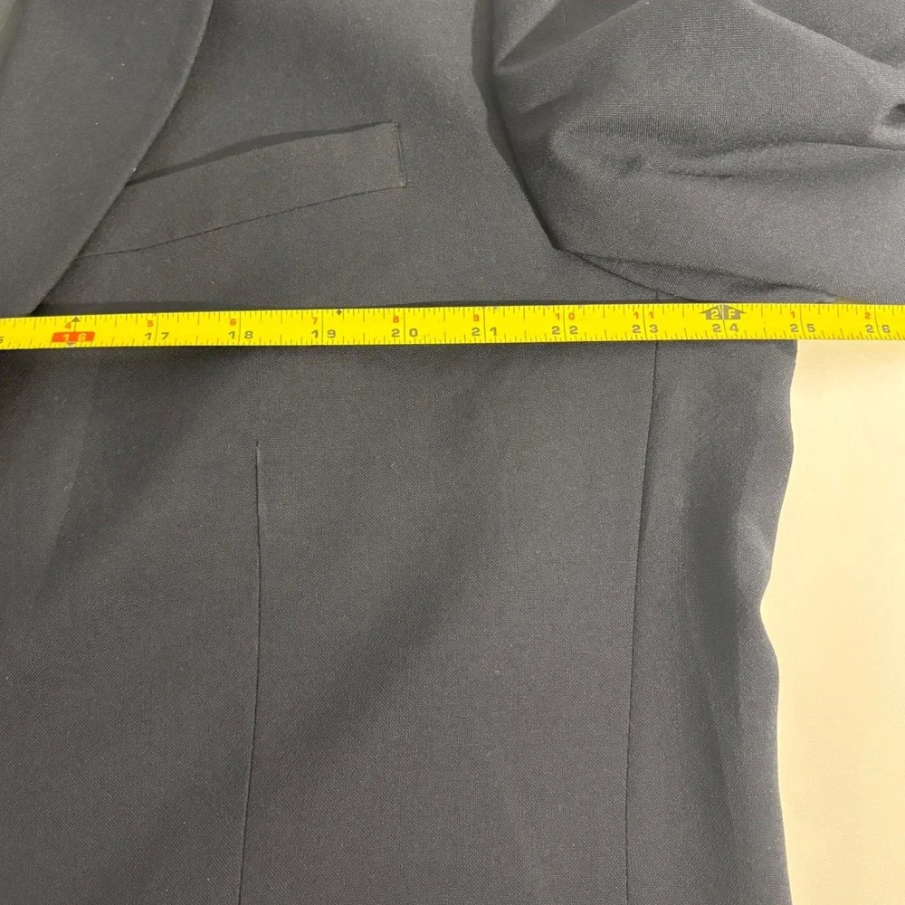 Oscar de‎ la Renta Blazer Mens 46L Navy Blue 100% Wool Lined Jacket Classic Fit